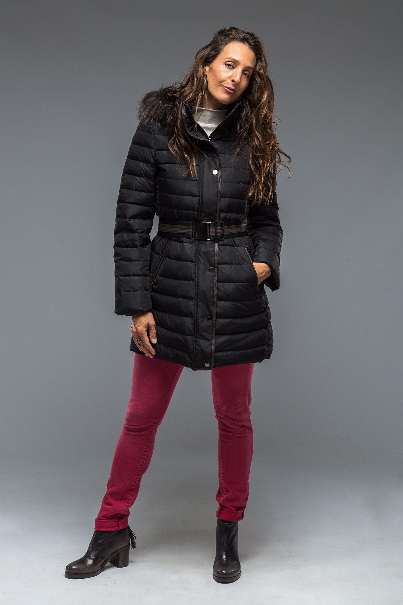 Thalia Long Goose Down Coat In Black | Warehouse - Ladies - Outerwear - Cloth | Gimo's