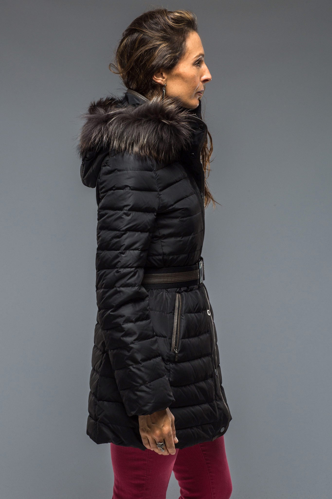 Thalia Long Goose Down Coat In Black | Warehouse - Ladies - Outerwear - Cloth | Gimo's