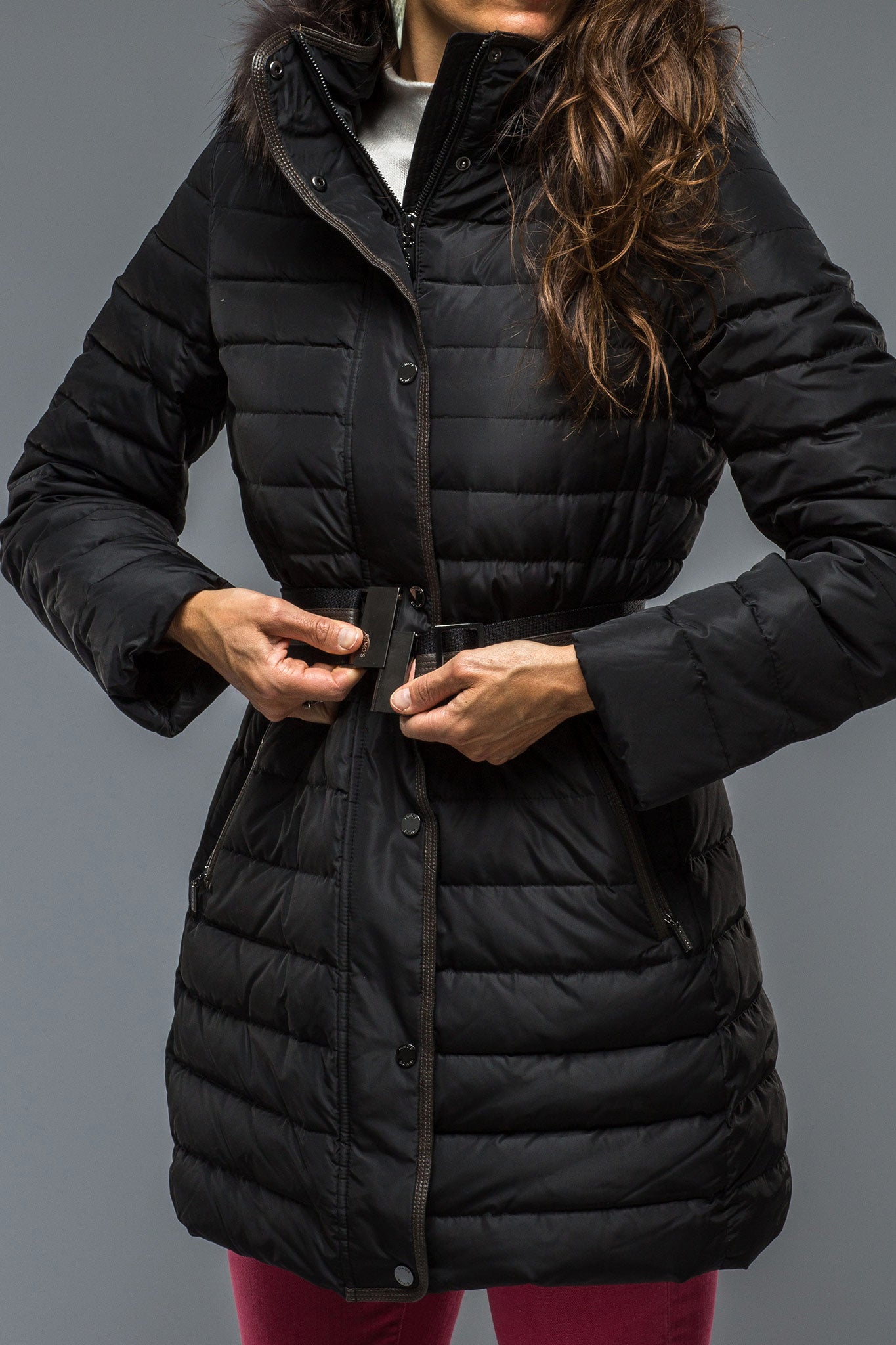 Thalia Long Goose Down Coat In Black | Warehouse - Ladies - Outerwear - Cloth | Gimo's