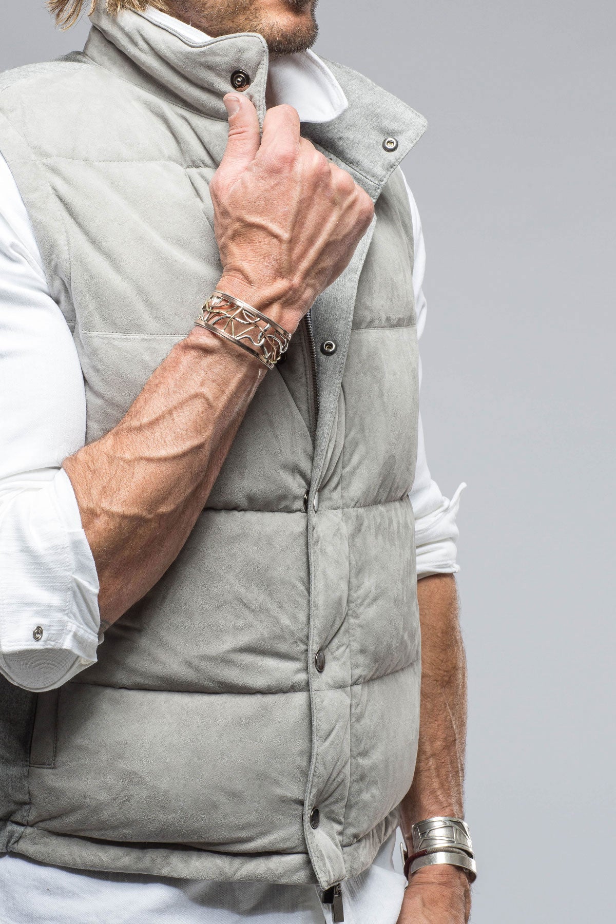 Gimo's Two Arrows Vest in Steel Mens - Outerwear - Leather