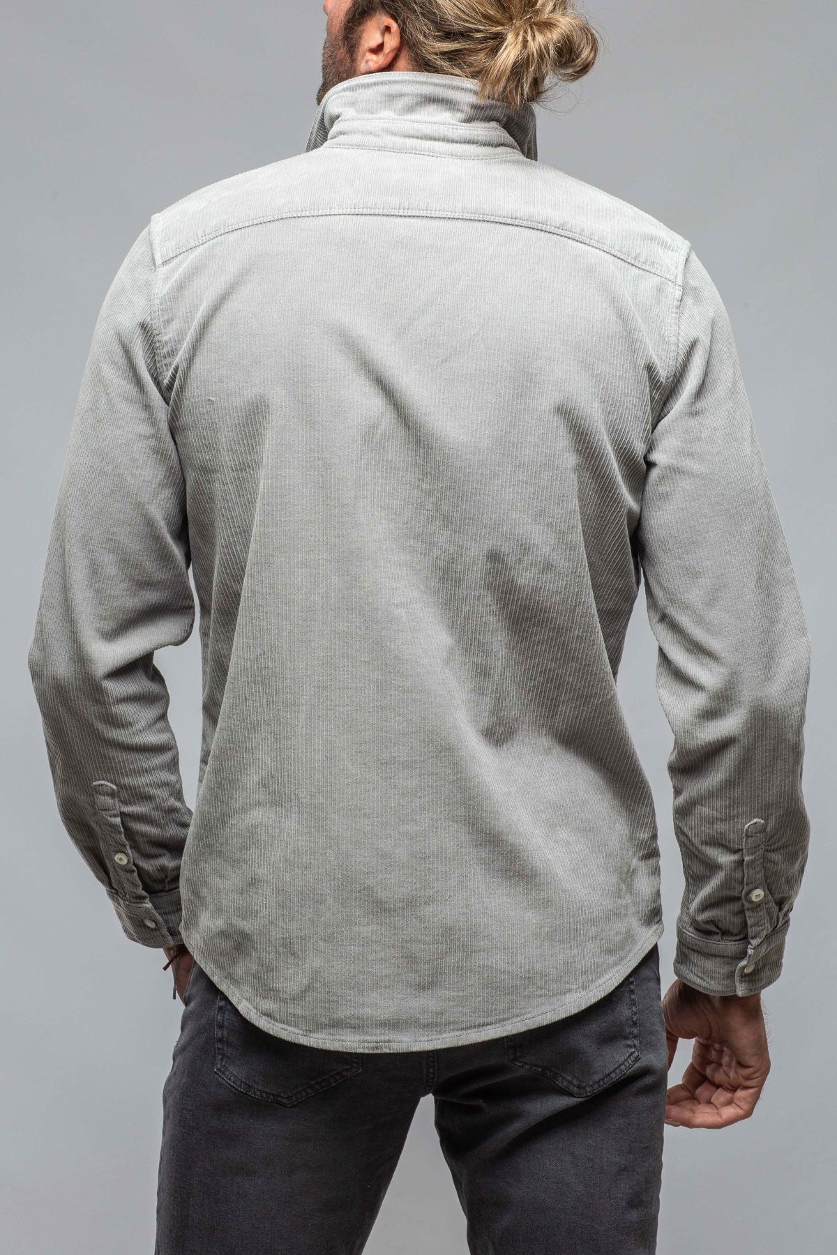 Brooks Corduroy Snap Shirt In Cenere | Mens - Snap Shirts | Axel's Premium Denim