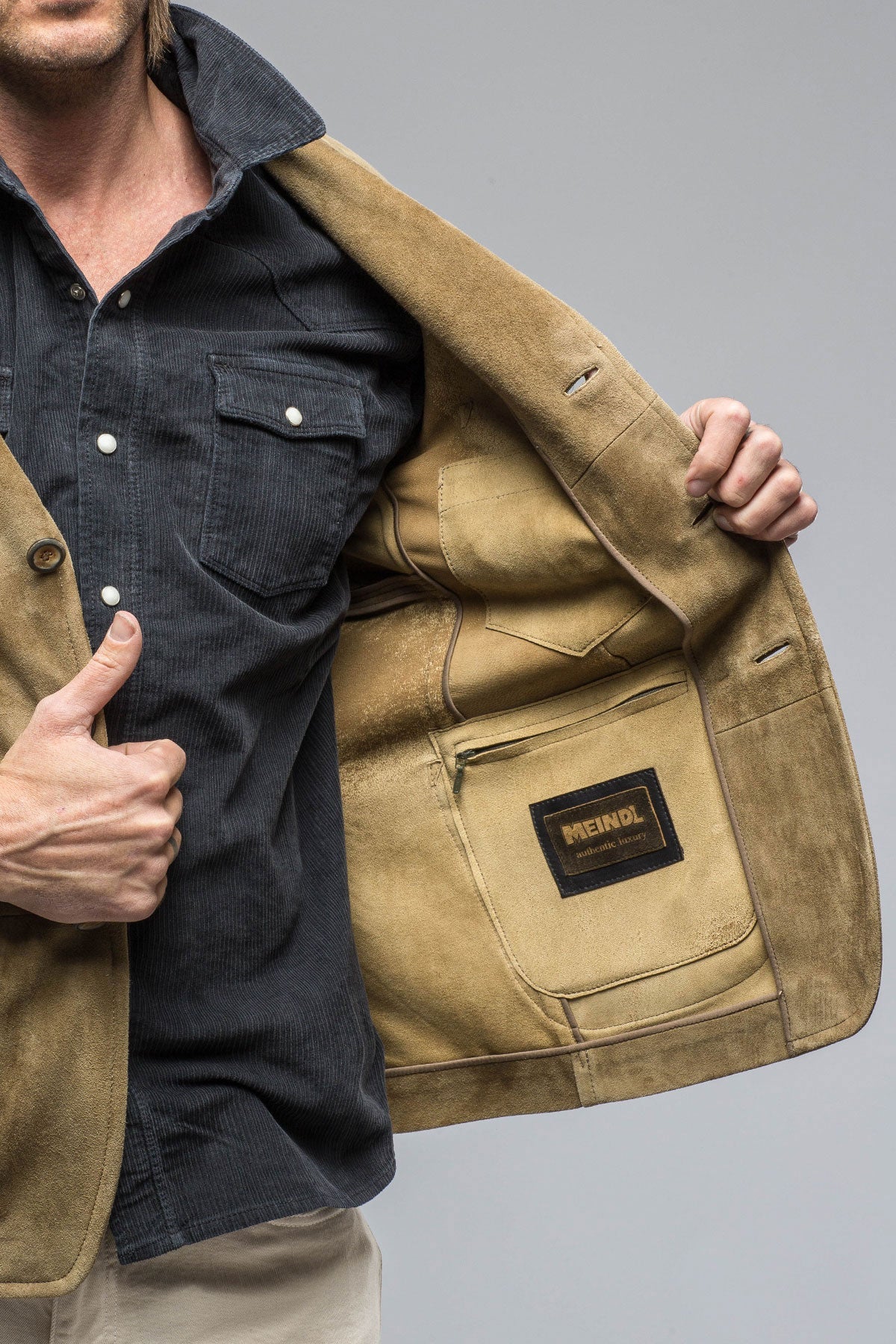 Ronny Suede Blazer in Farn | Mens - Outerwear - Leather | Meindl