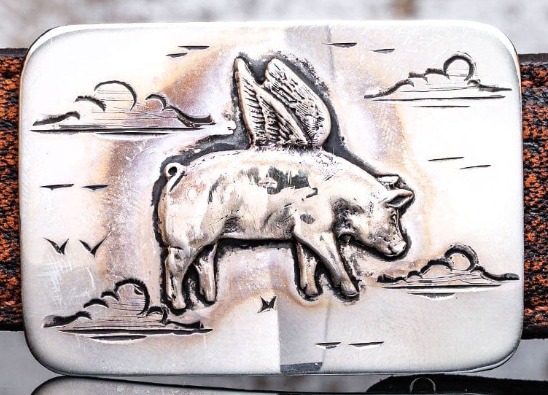 Flying Pig Trophy Buckle