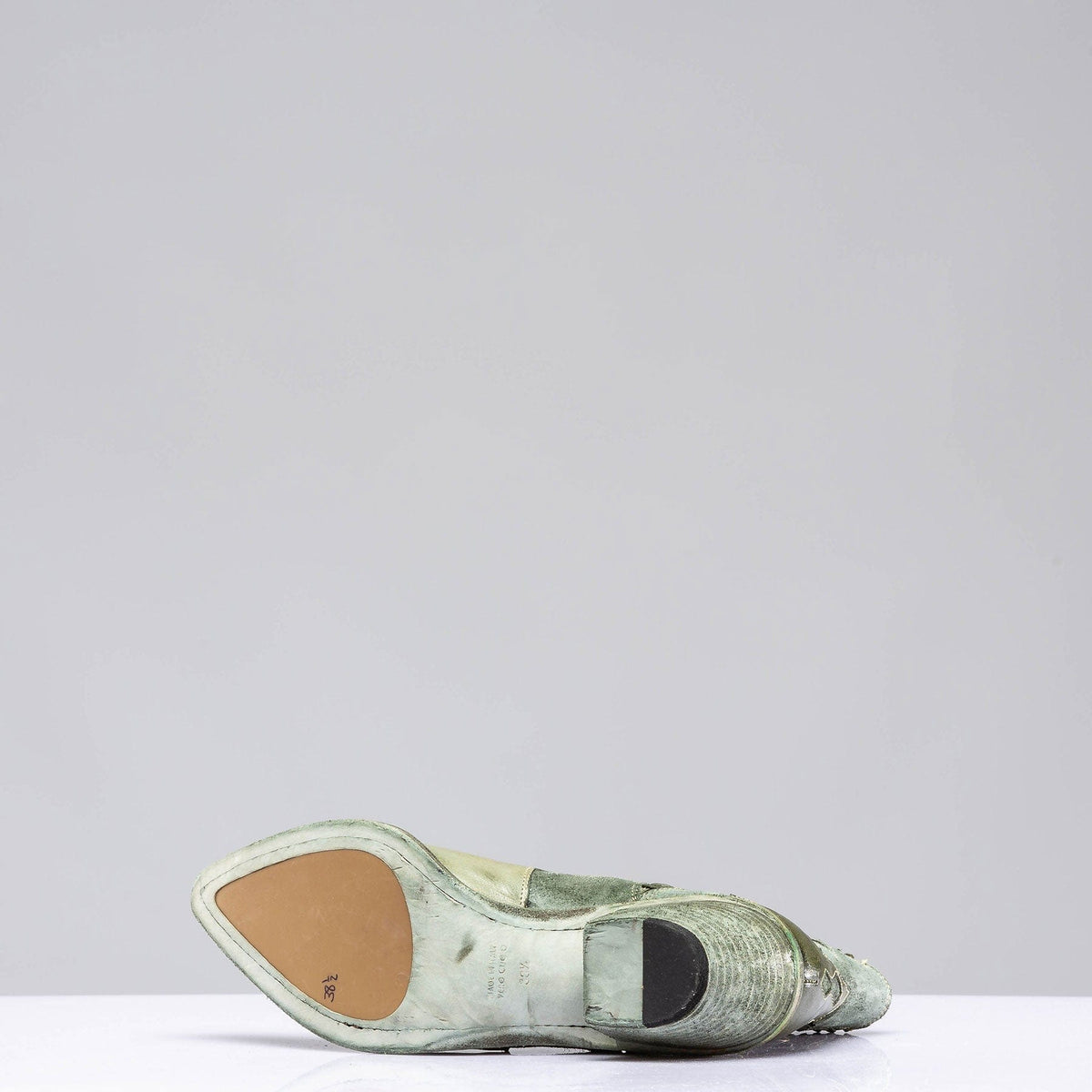 Luz Leather & Suede Boots In Green - AXEL'S