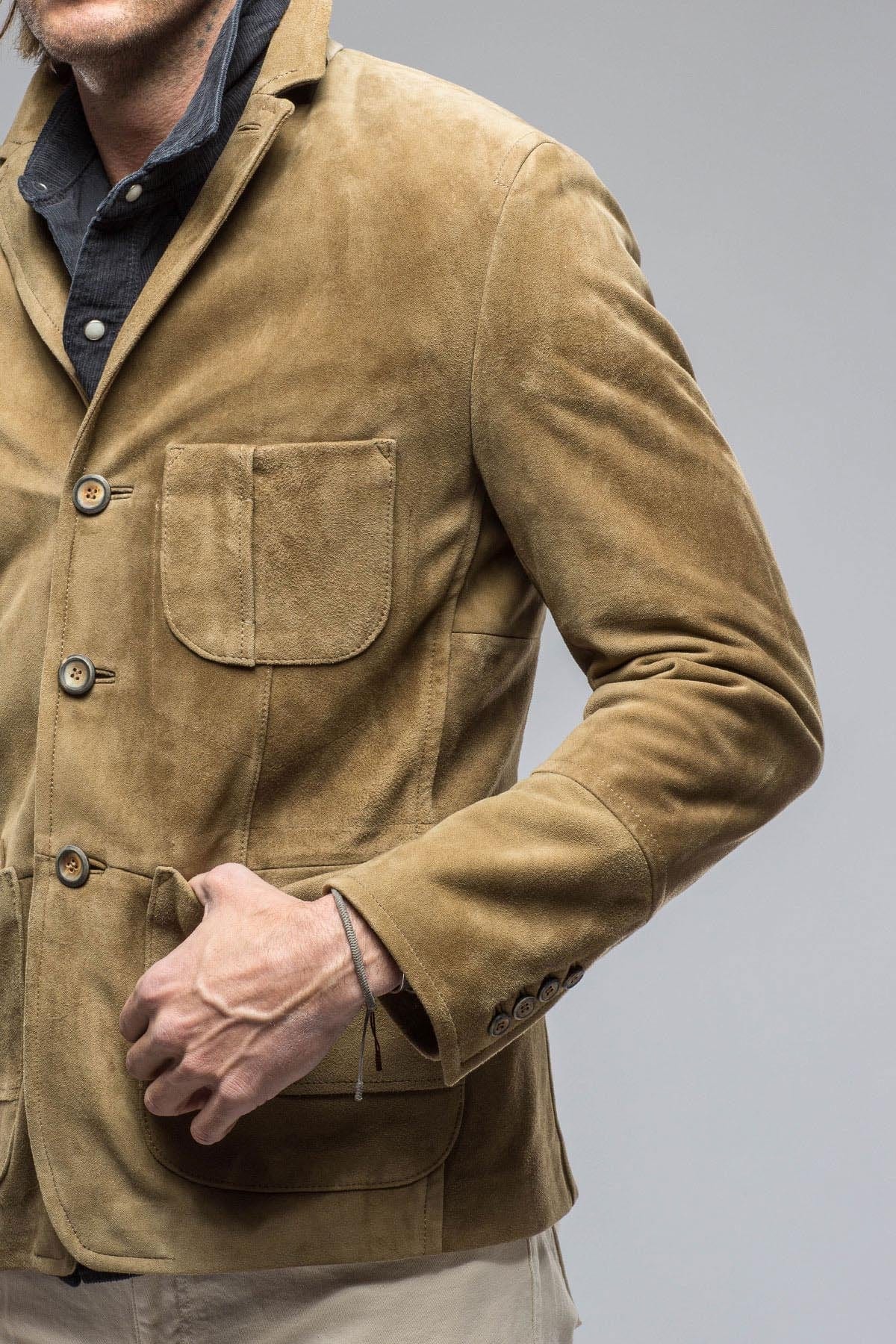 Ronny Suede Blazer in Farn - AXEL'S
