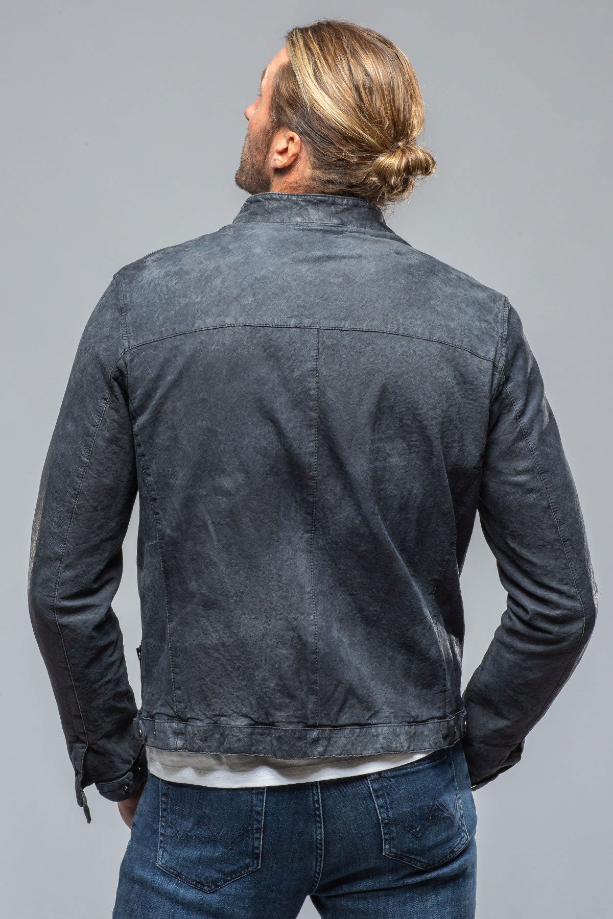 Cherto Waxed Moto In Navy | Mens - Outerwear - Leather | Gimo's