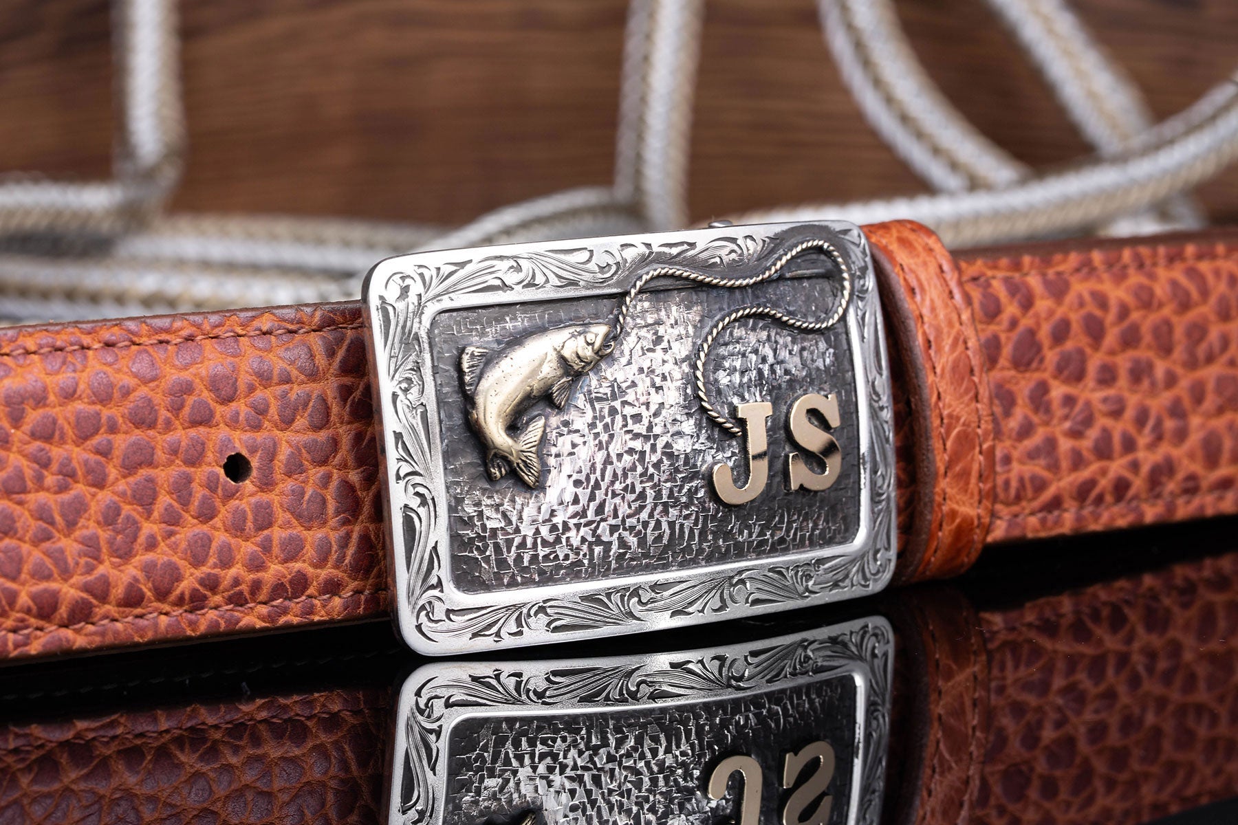 Mason B Fish Initials Trophy Buckle | Belts And Buckles - Trophy | American Buckle Collection