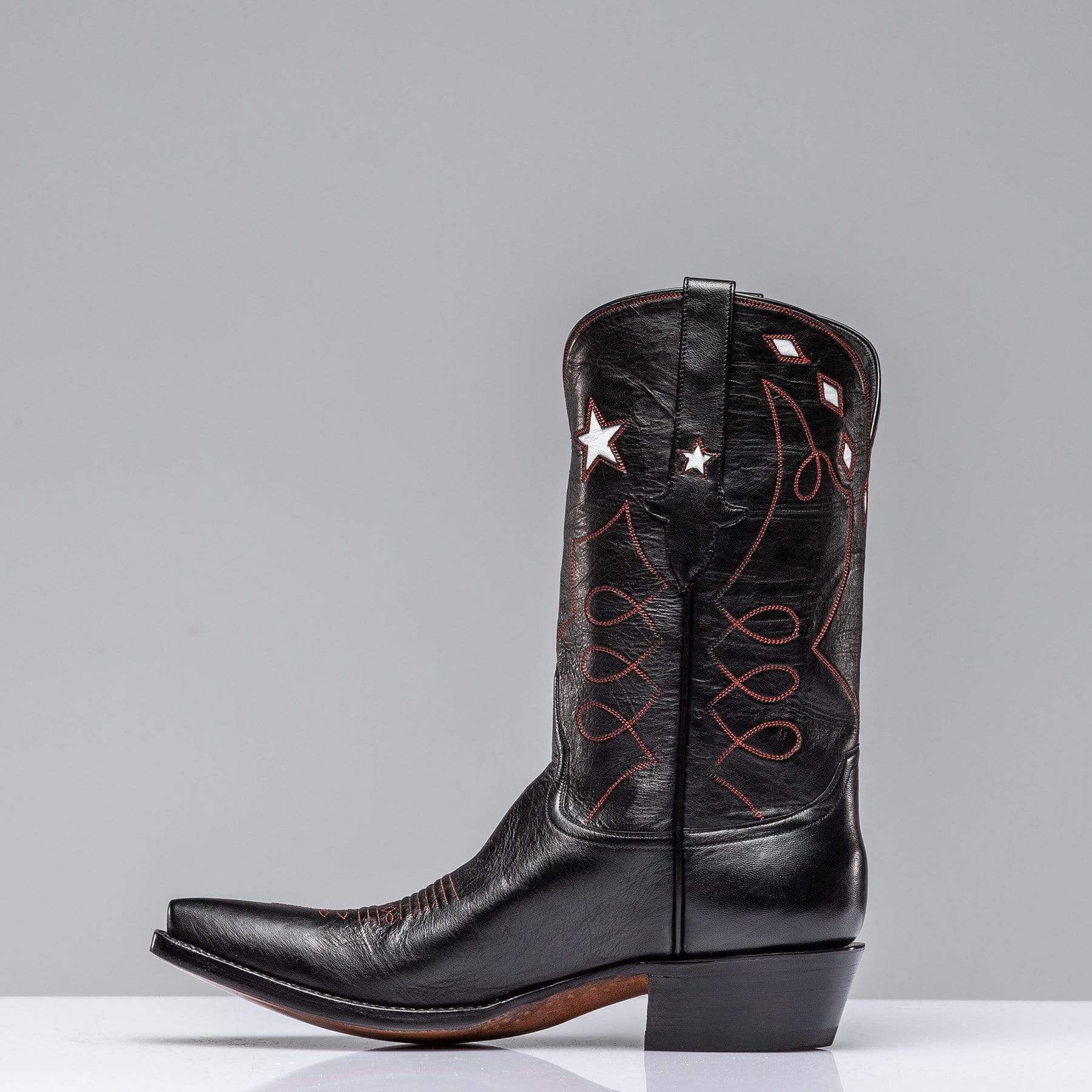 Stallion Boots Black Goat w/ Star Inlay | Mens - Cowboy Boots