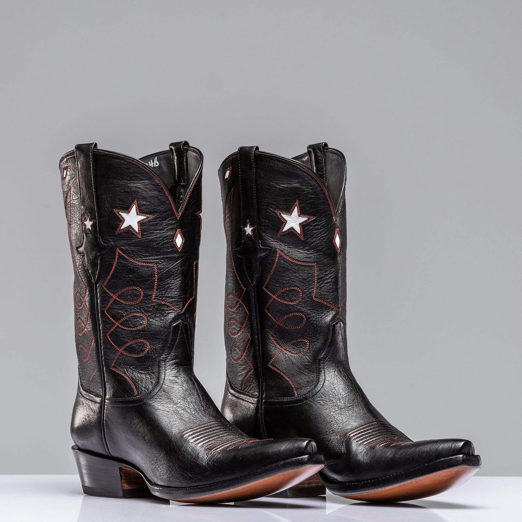 Stallion Boots Black Goat w/ Star Inlay | Mens - Cowboy Boots