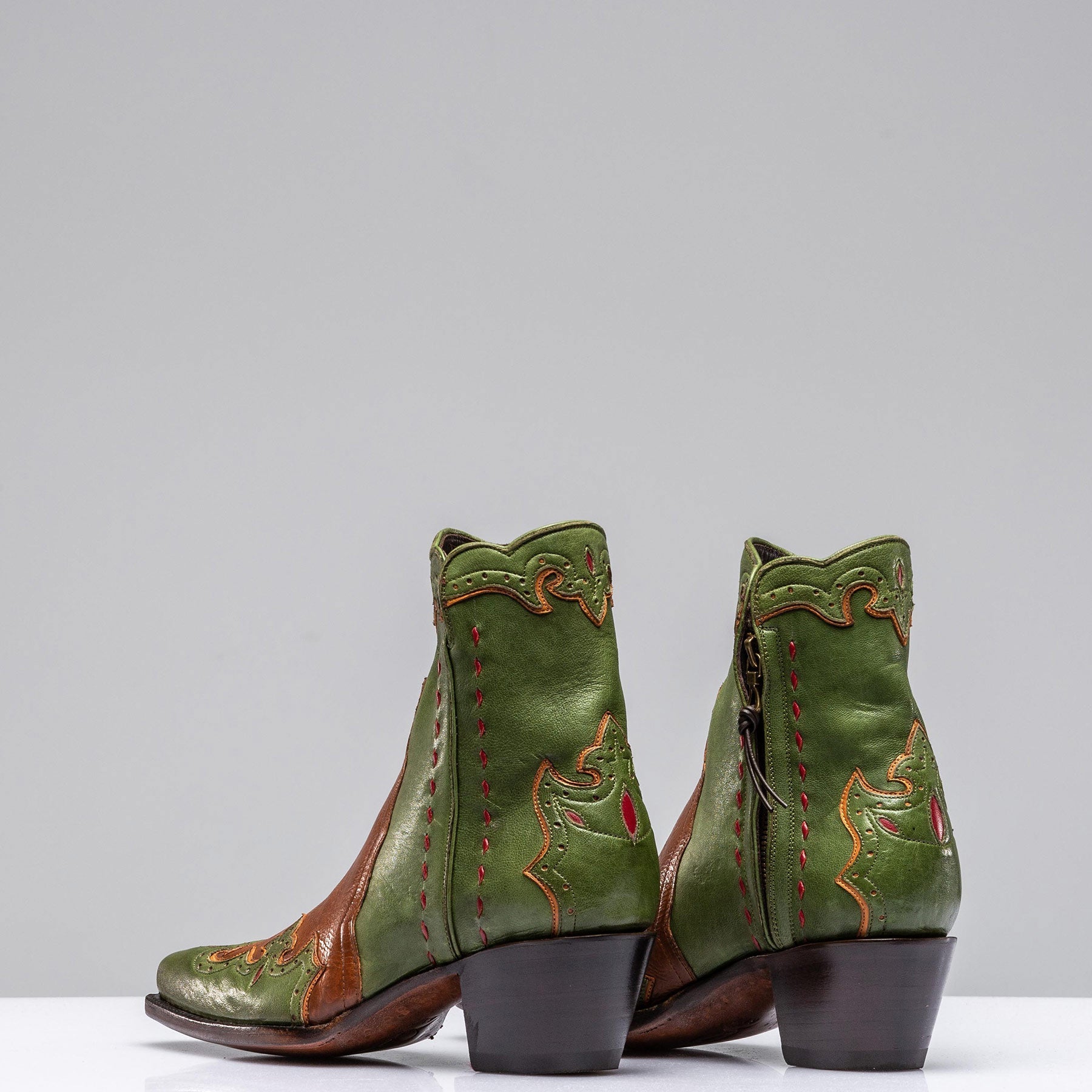 Stallion Boots Calfskin Green Zorro Gallegos Ladies - Cowboy Boots