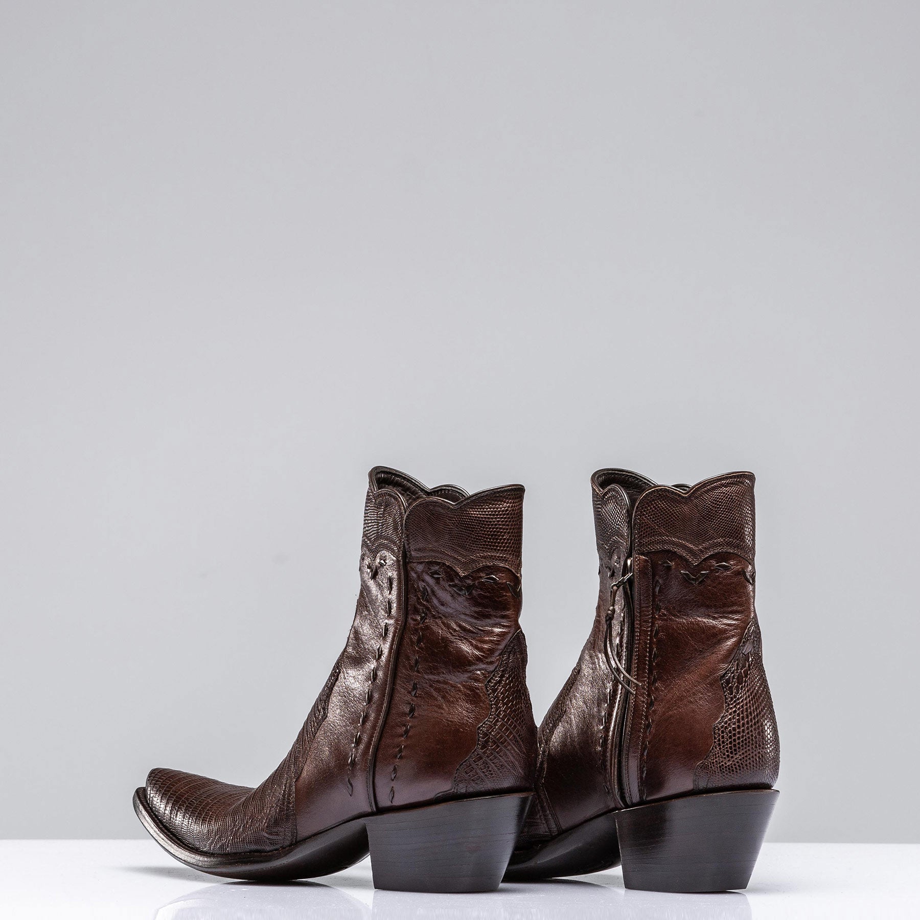 Stallion Boots Chocolate Lizard Gallegos Zorro Ladies - Cowboy Boots