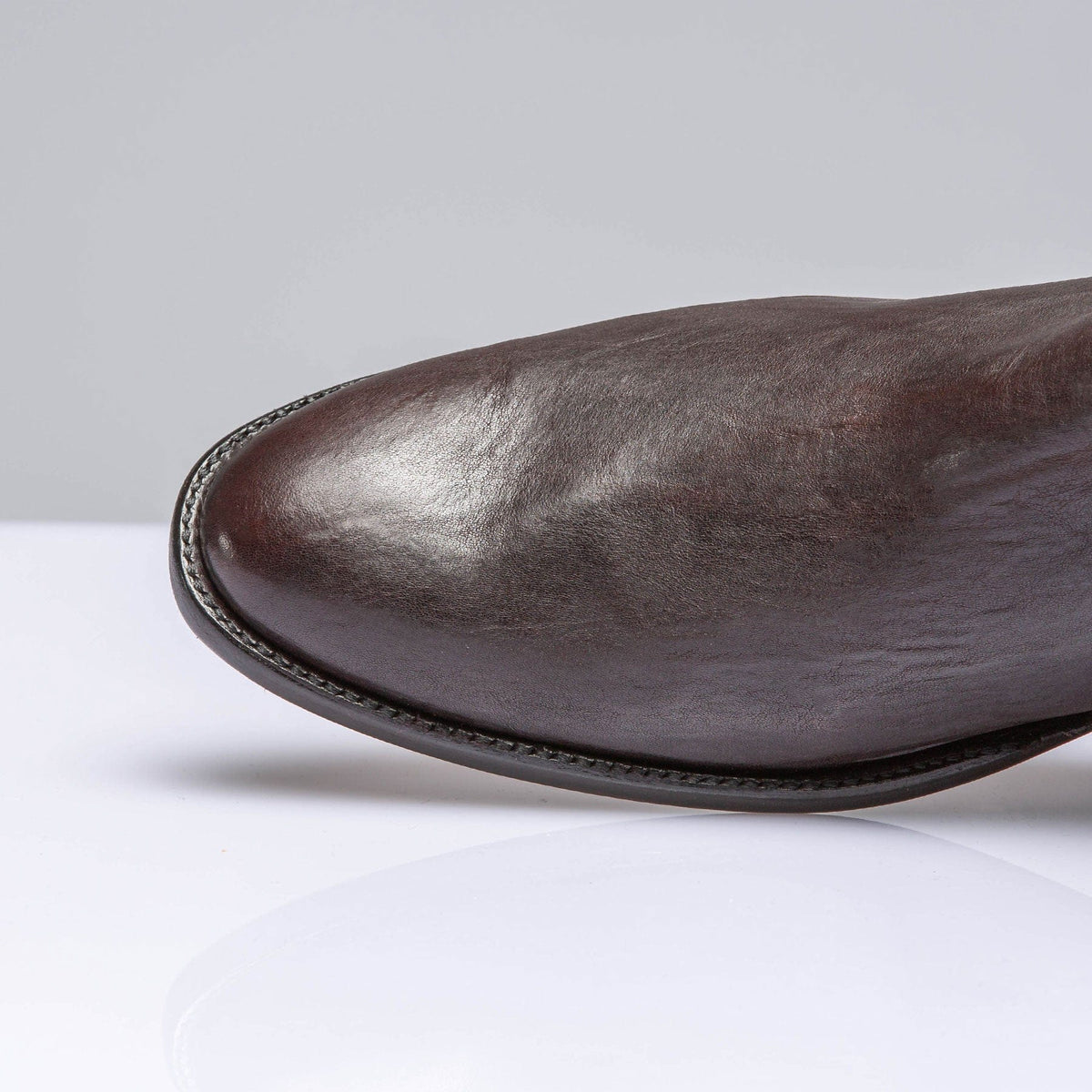 Montana Goat Round Toe Shortie In Chocolate - AXEL'S