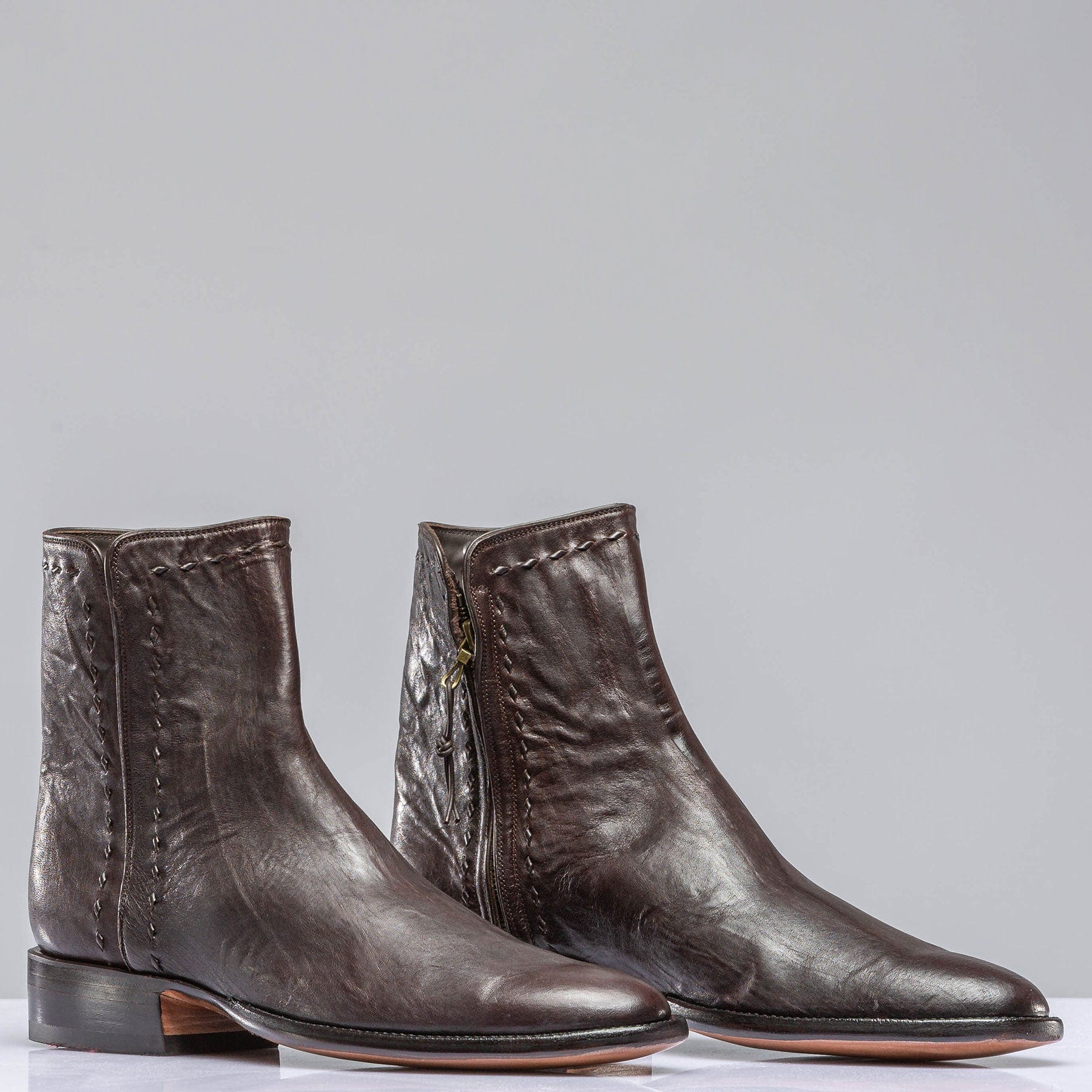 Montana Goat Round Toe Shortie In Chocolate - AXEL'S