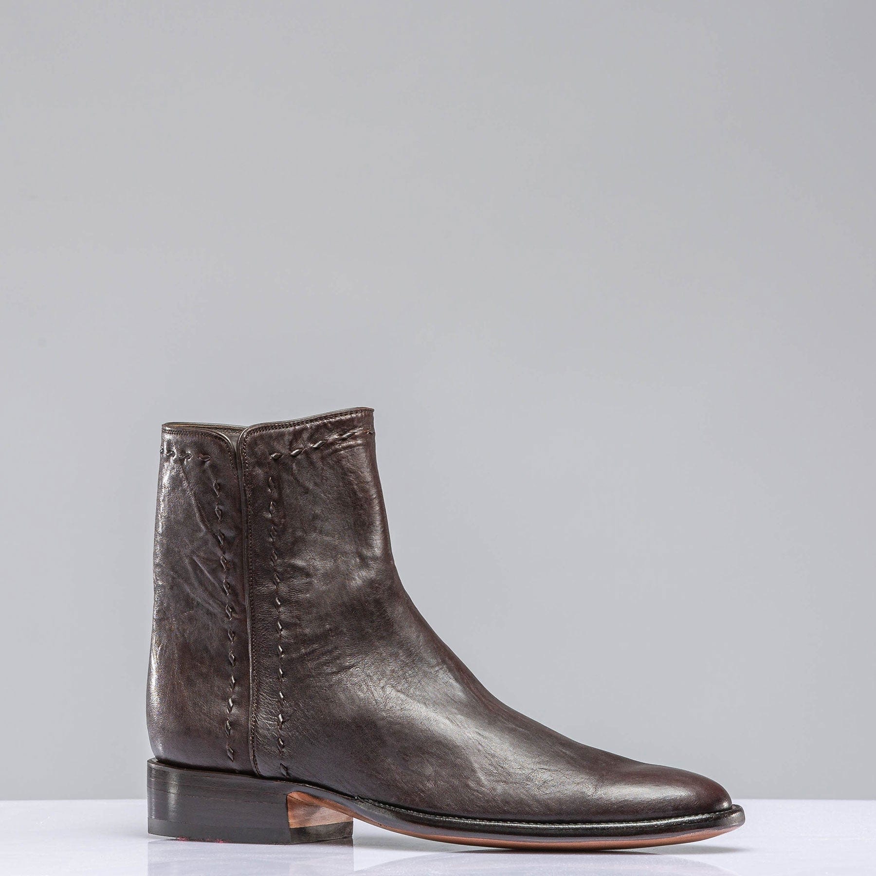 Montana Goat Round Toe Shortie In Chocolate - AXEL'S