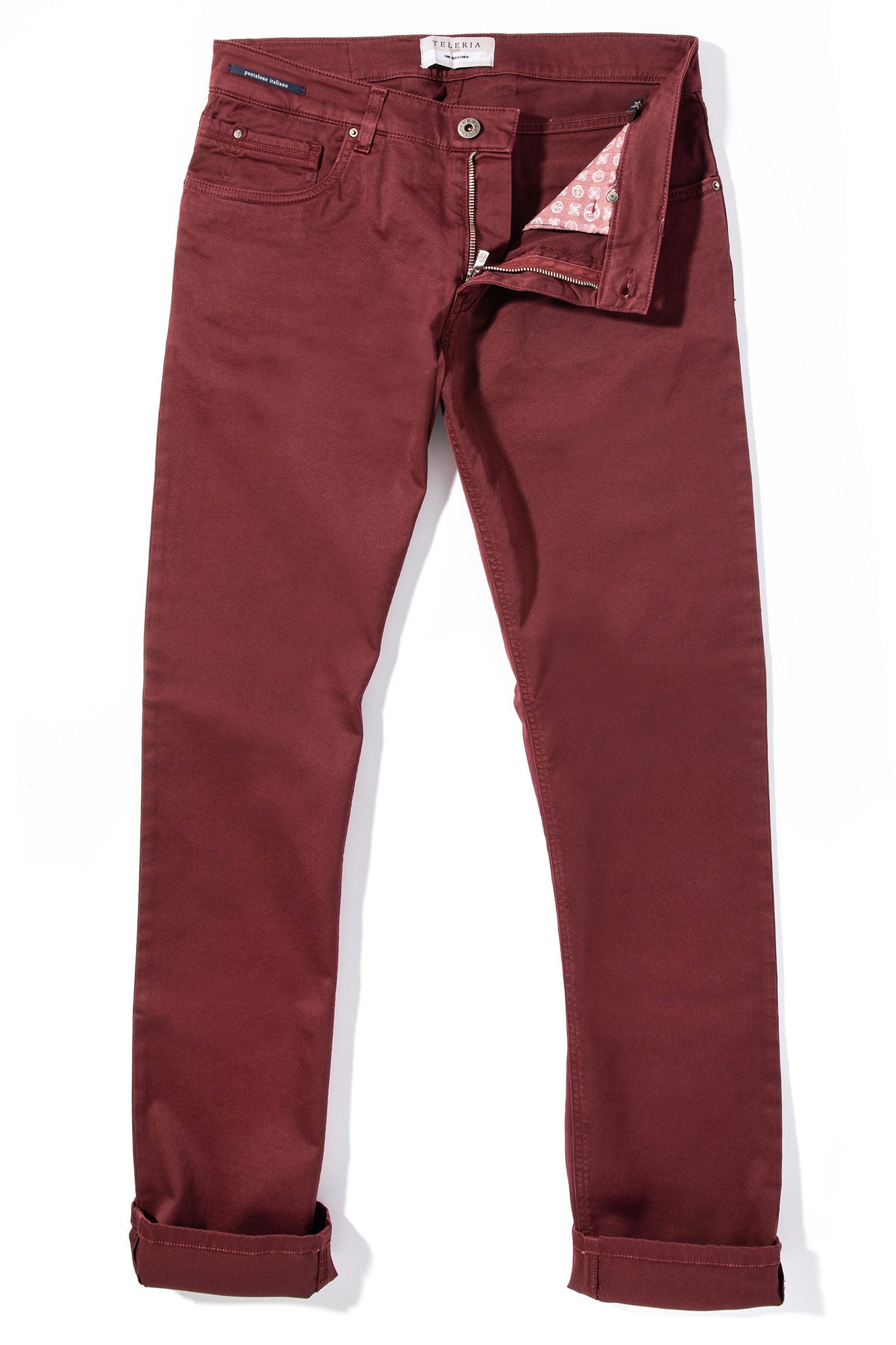 Teleria Zed | Gunnison 5 Pocket In Bordeaux | Mens - Pants - 5 Pocket