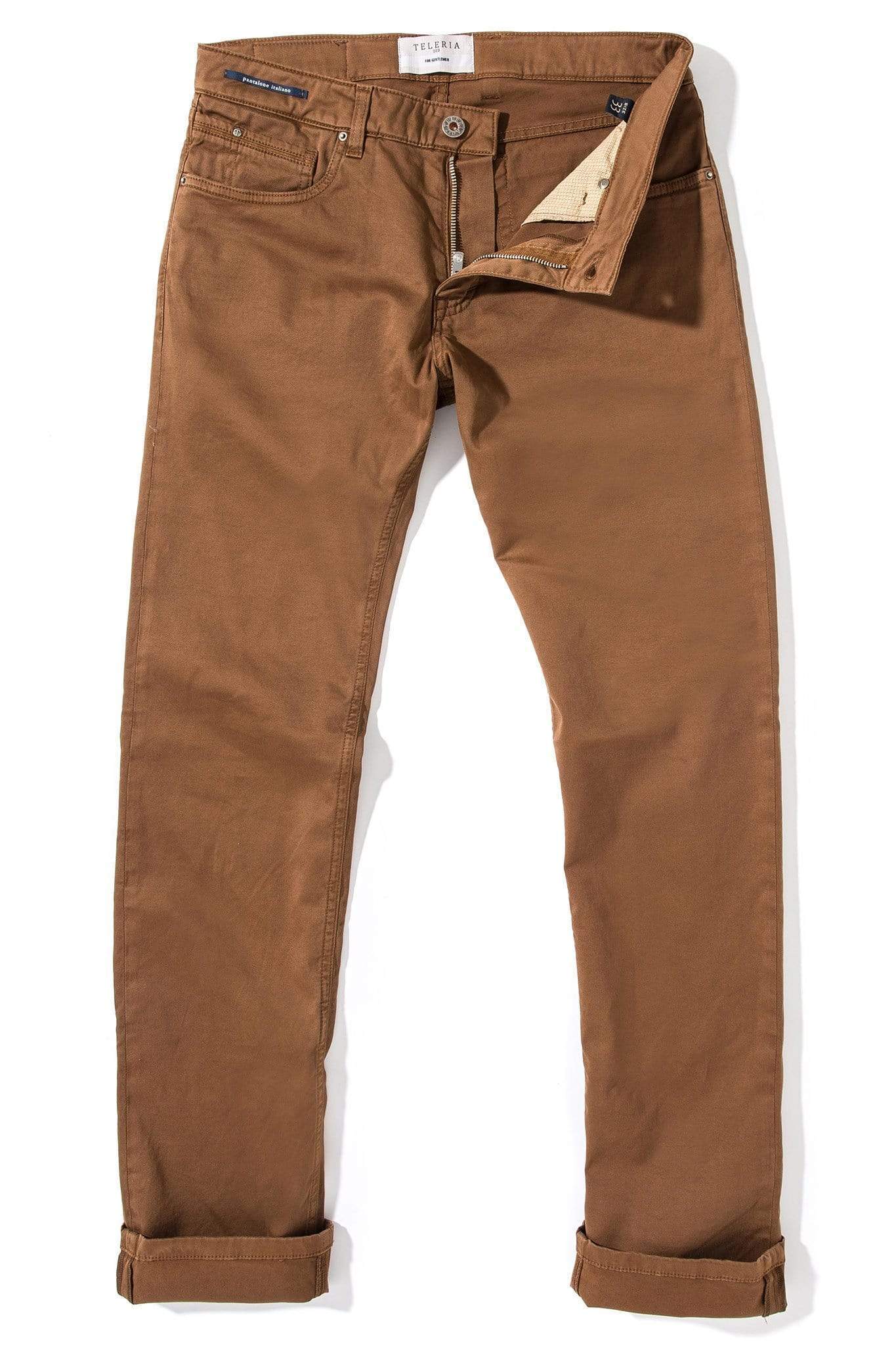 Teleria Zed Gunnison 5 Pocket Twill In Ruggine Mens - Pants - 5 Pocket