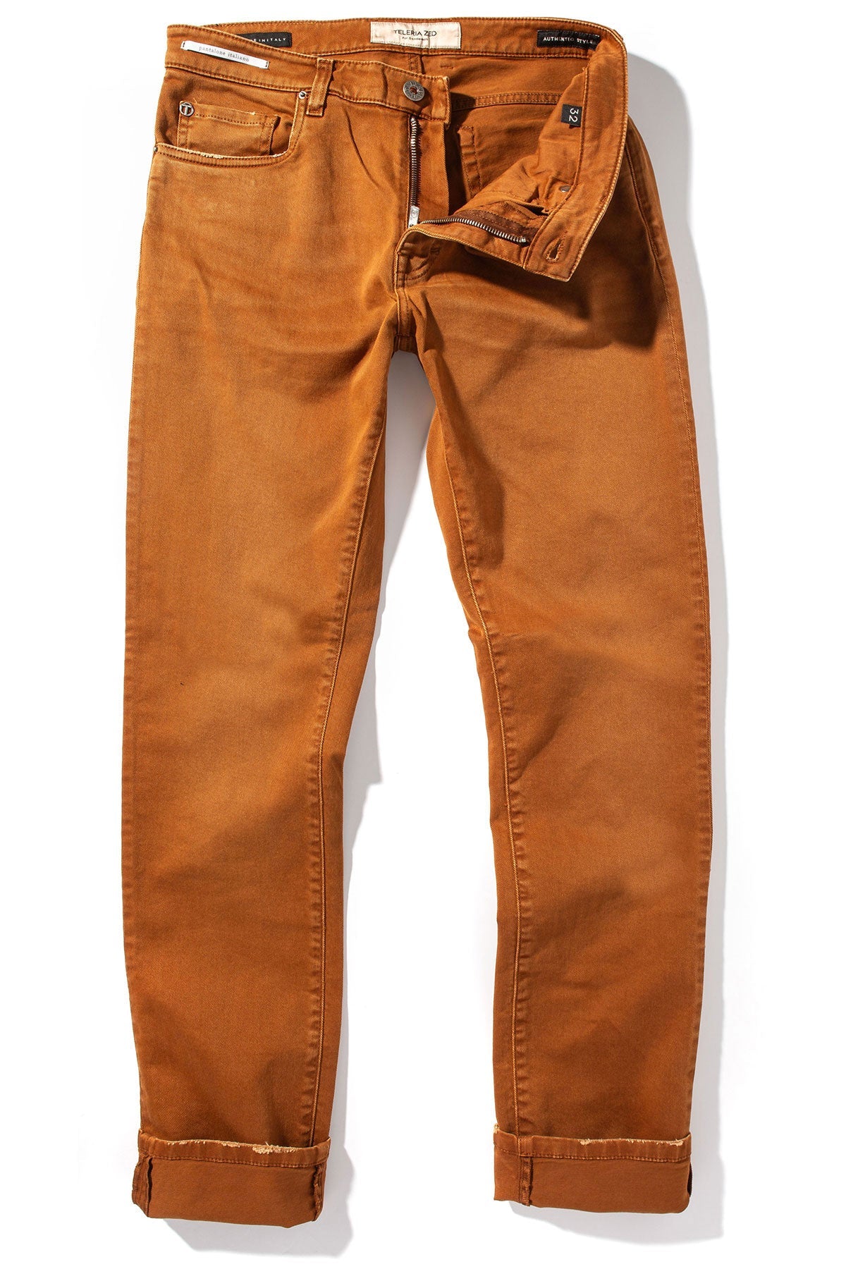 Teleria Zed Jackson 5-Pocket Cotton Twill In Ruggine Mens - Pants - 5 Pocket