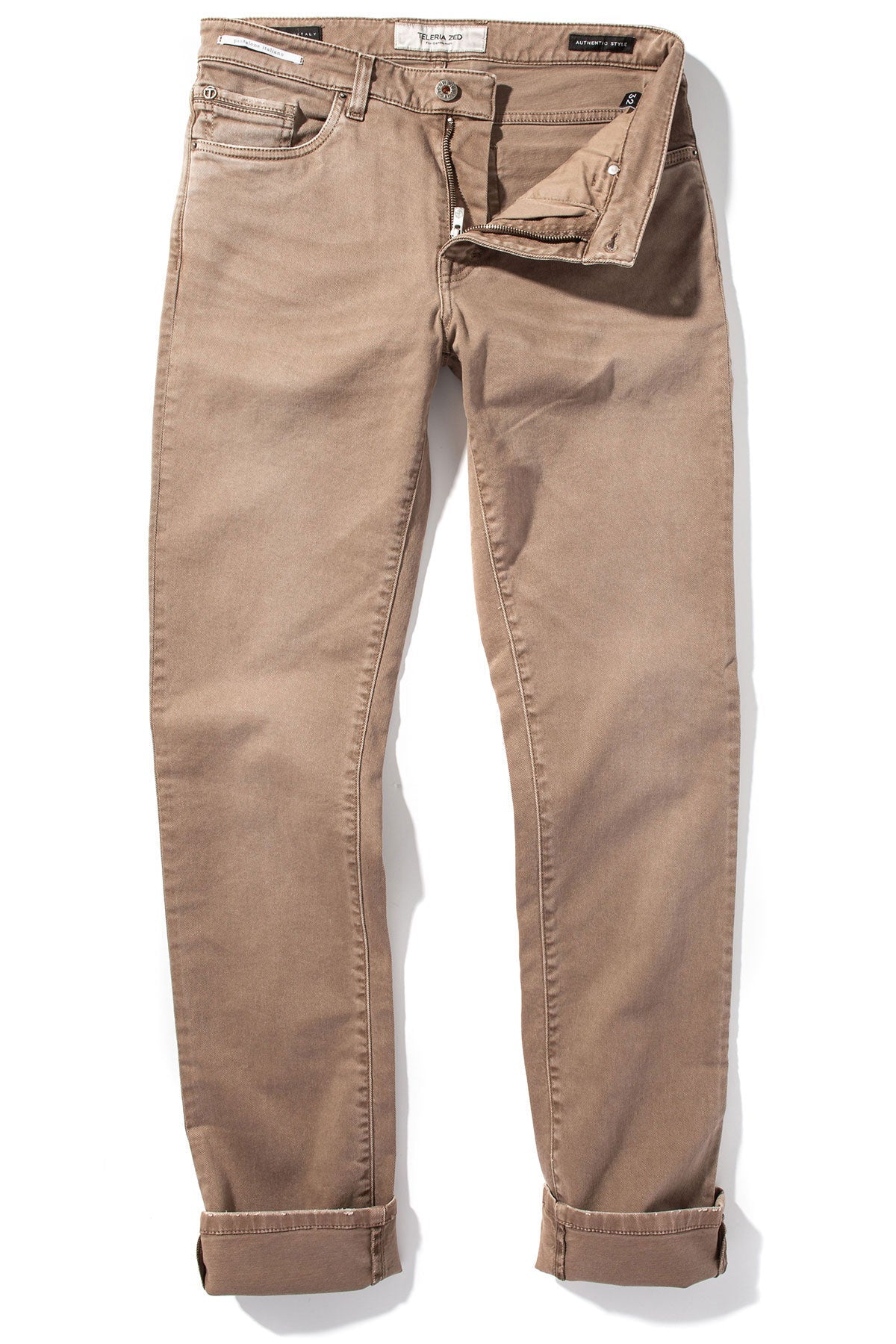 Teleria Zed | Jackson 5-Pocket Cotton Twill In Tortora | Mens - Pants - 5 Pocket