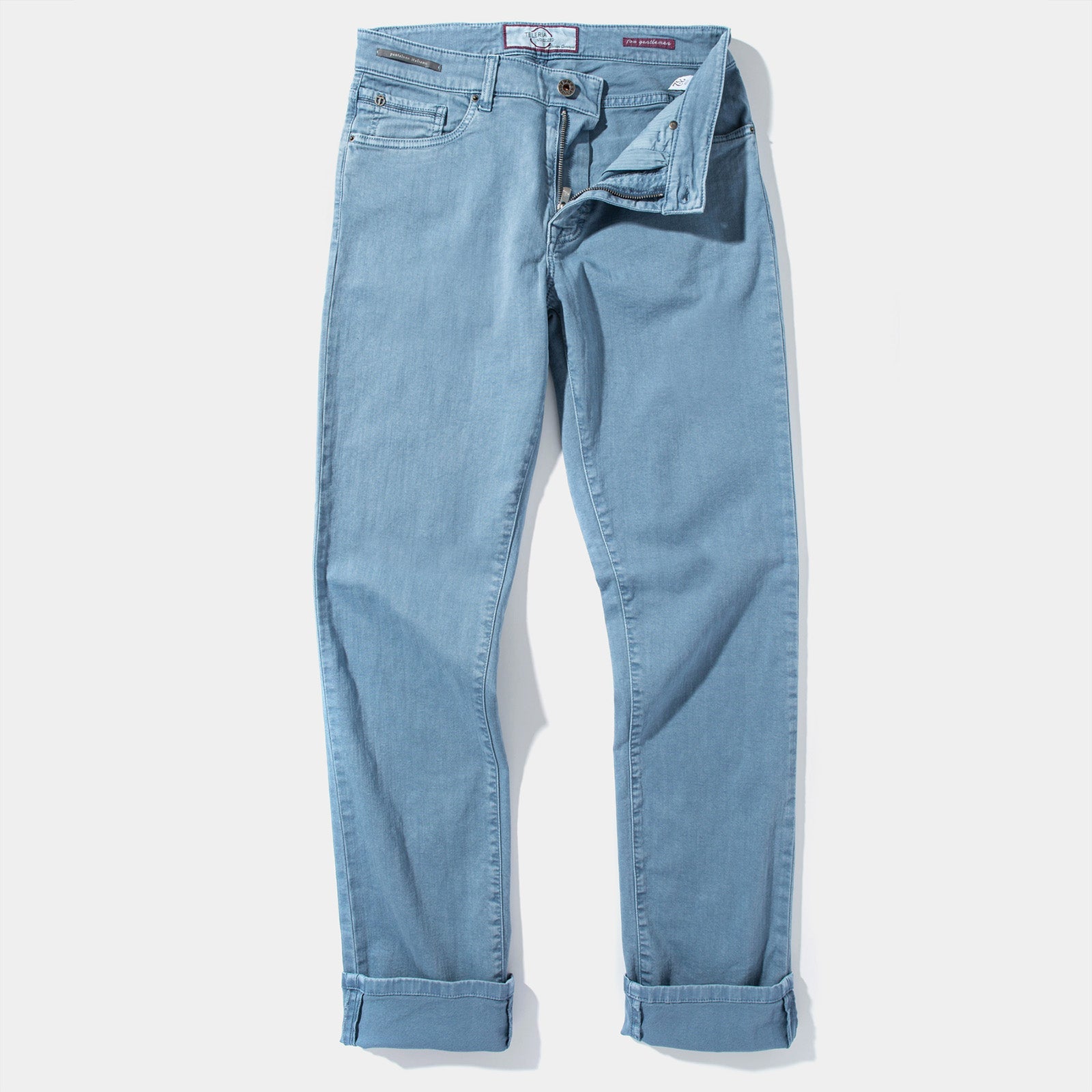 Teleria Zed Ouray 5 Pocket Denim in Blue Peony Mens - Pants - 5 Pocket