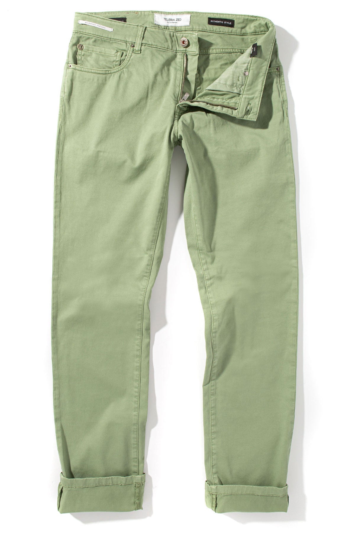 Teleria Zed Summit 5-Pocket Cotton Twill In Menta Mens - Pants - 5 Pocket