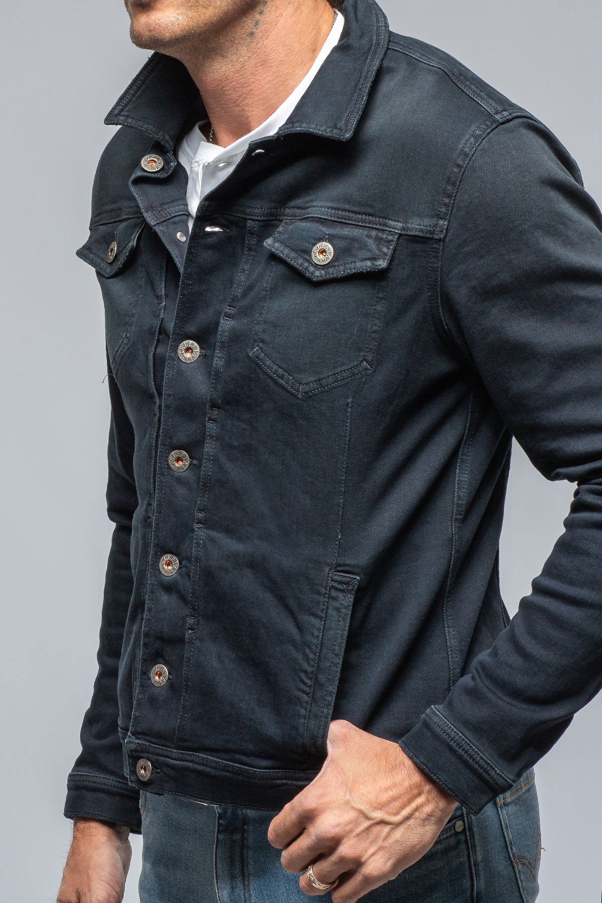 Teleria Zed | Walker Jean Jacket In Nero | Mens - Outerwear - Overshirts