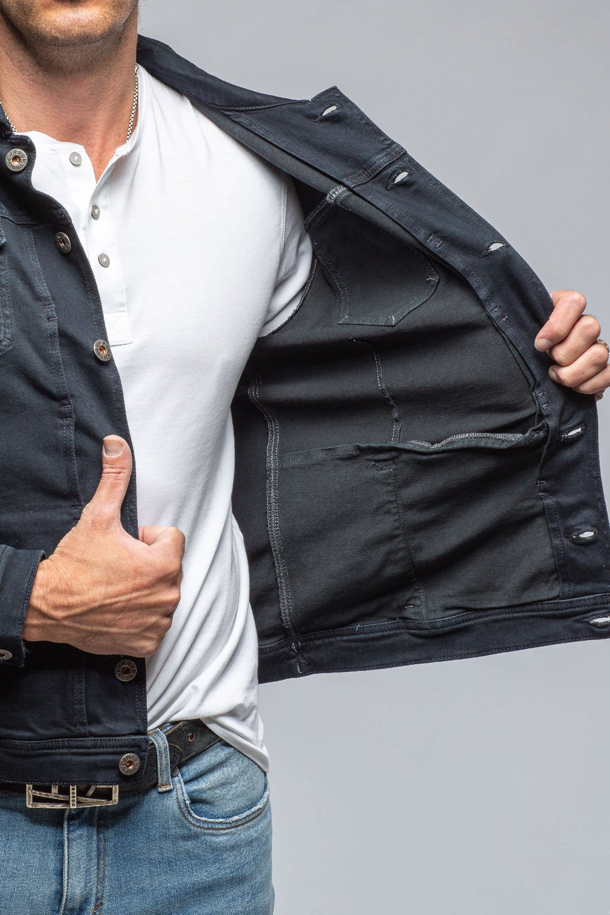 Teleria Zed | Walker Jean Jacket In Nero | Mens - Outerwear - Overshirts