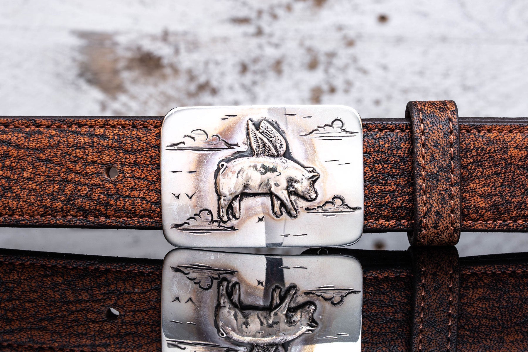 Flying Pig Trophy Buckle