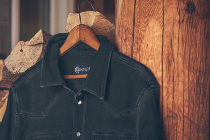 Roper Over-Dyed Western Snap Shirt In Nero - AXEL'S