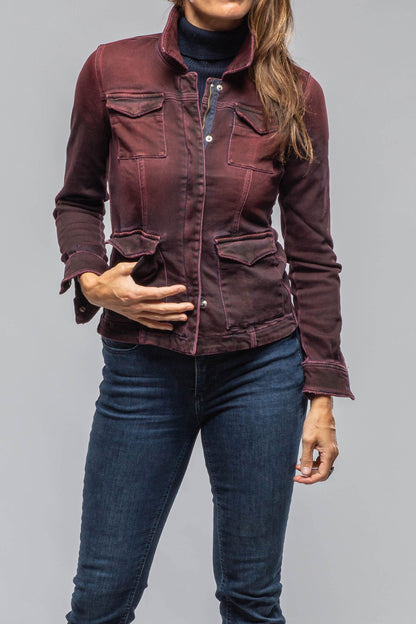 Beale Over-Dyed Denim Jacket In Bordeaux - AXEL'S