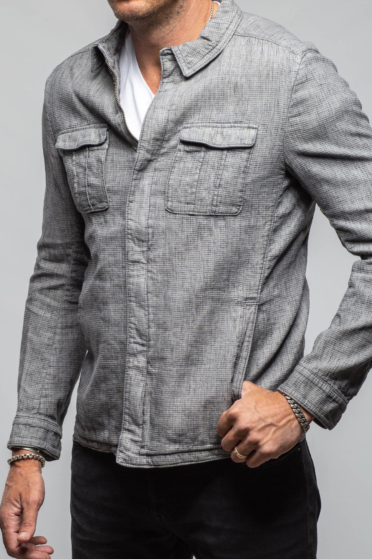 Gimo's | Davos Cotton/Linen Shirt Jacket | Warehouse - Mens - Outerwear - Cloth 