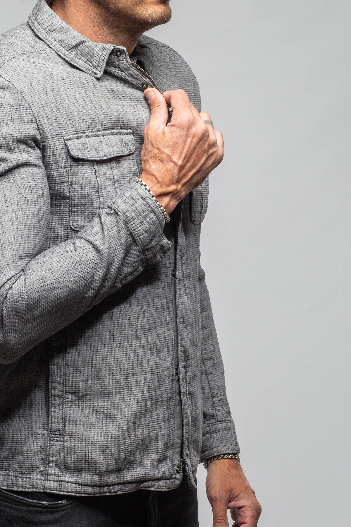 Gimo's | Davos Cotton/Linen Shirt Jacket | Warehouse - Mens - Outerwear - Cloth 