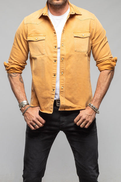 Ranger Colored Denim Snap Shirt In Melone - AXEL'S