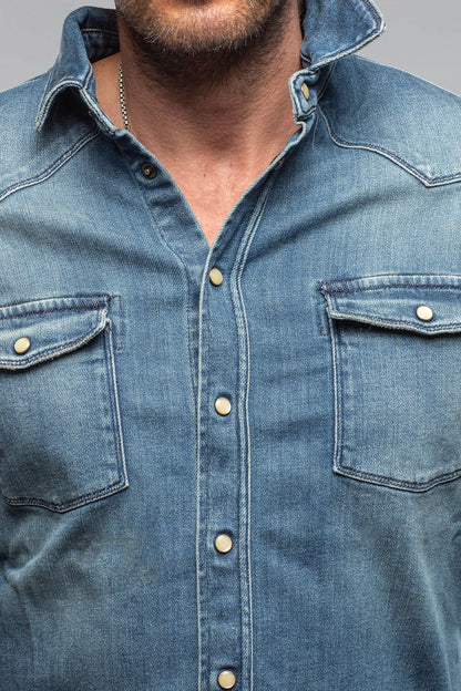 Roper Over-Dyed Western Snap Shirt In Mid Blue