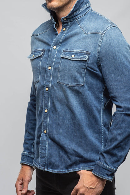 Roper Over-Dyed Western Snap Shirt In Medium Dark Blue