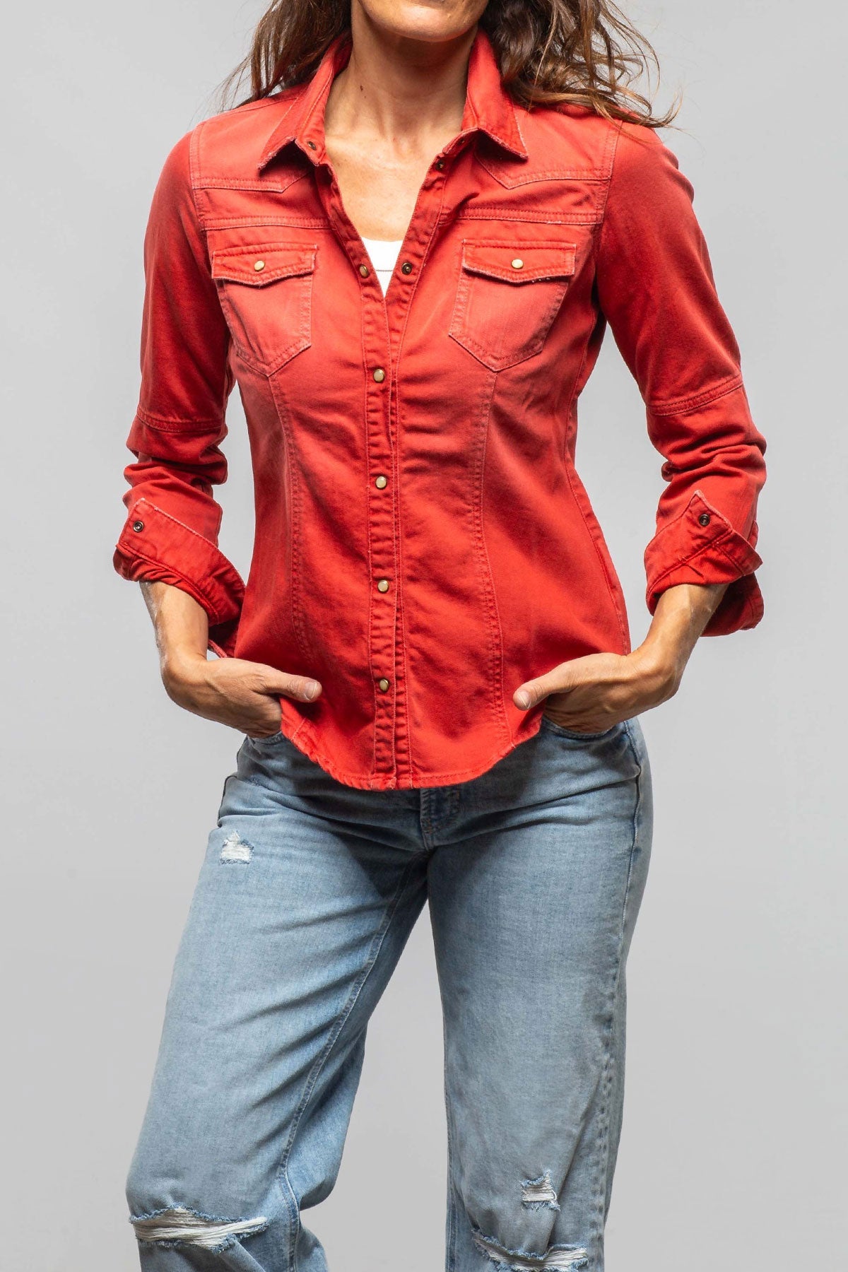 Sweetwater Denim Shirt In Corallo - AXEL'S