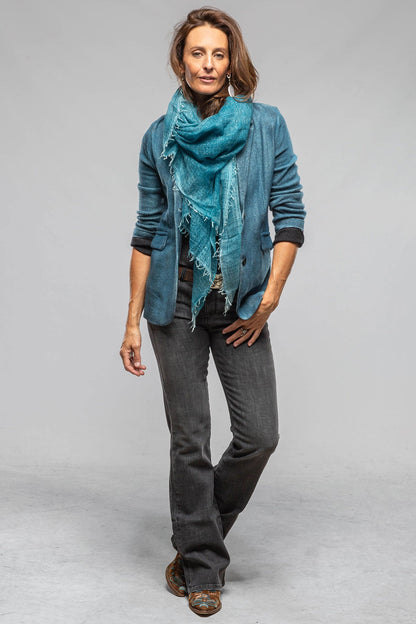 Borgo Painted Blazer In Dark Water | Ladies - Tailored - Jackets | Avant Toi