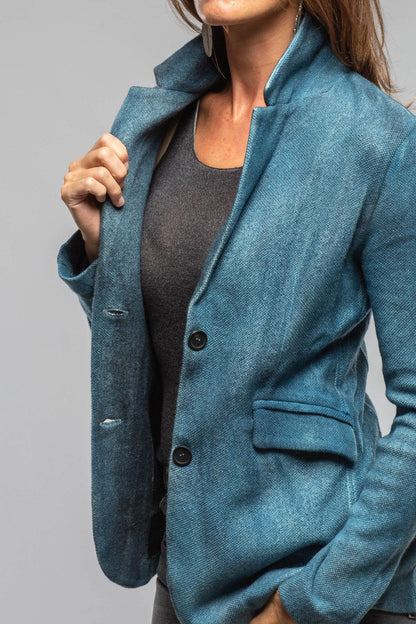 Borgo Painted Blazer In Dark Water | Ladies - Tailored - Jackets | Avant Toi