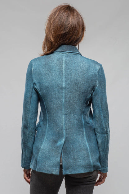 Borgo Painted Blazer In Dark Water | Ladies - Tailored - Jackets | Avant Toi