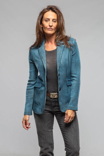 Borgo Painted Blazer In Dark Water | Ladies - Tailored - Jackets | Avant Toi