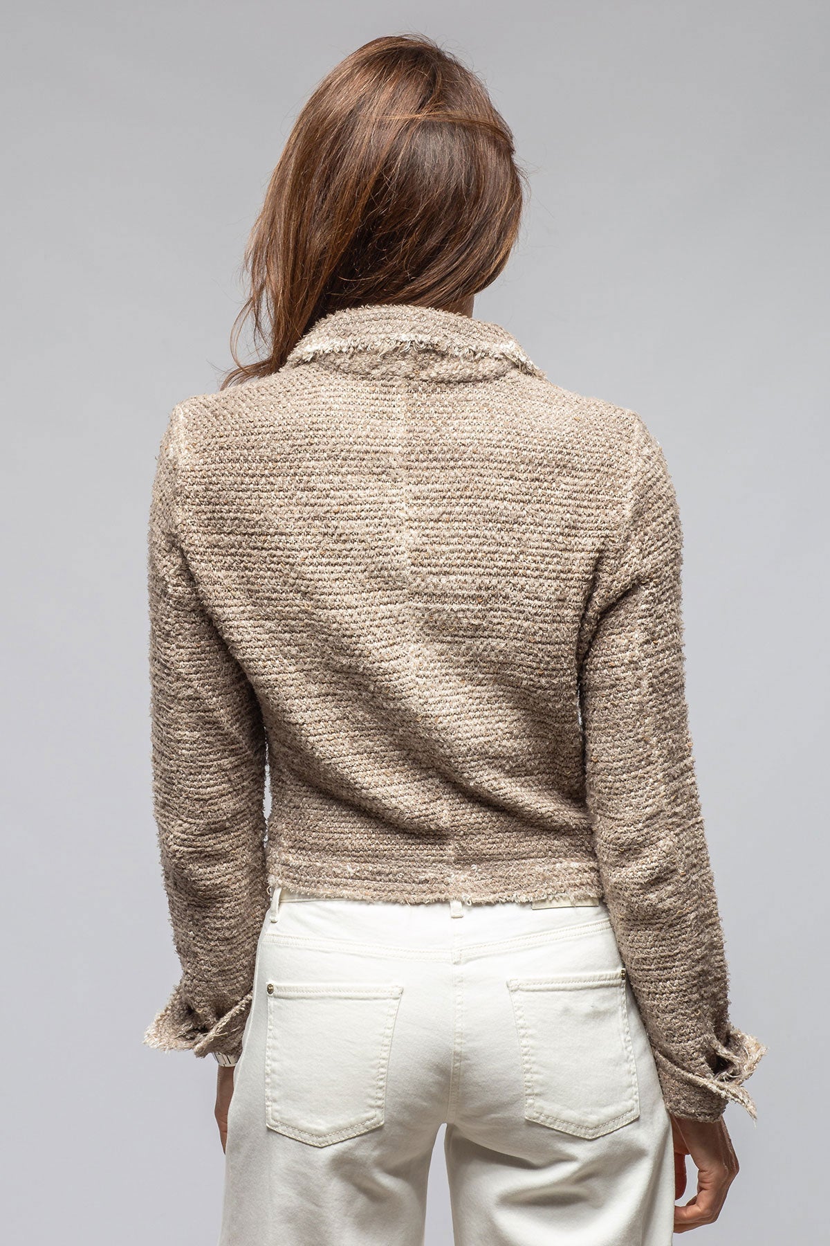 Evola Cropped Jacket In Walnut | Ladies - Sweaters | Avant Toi