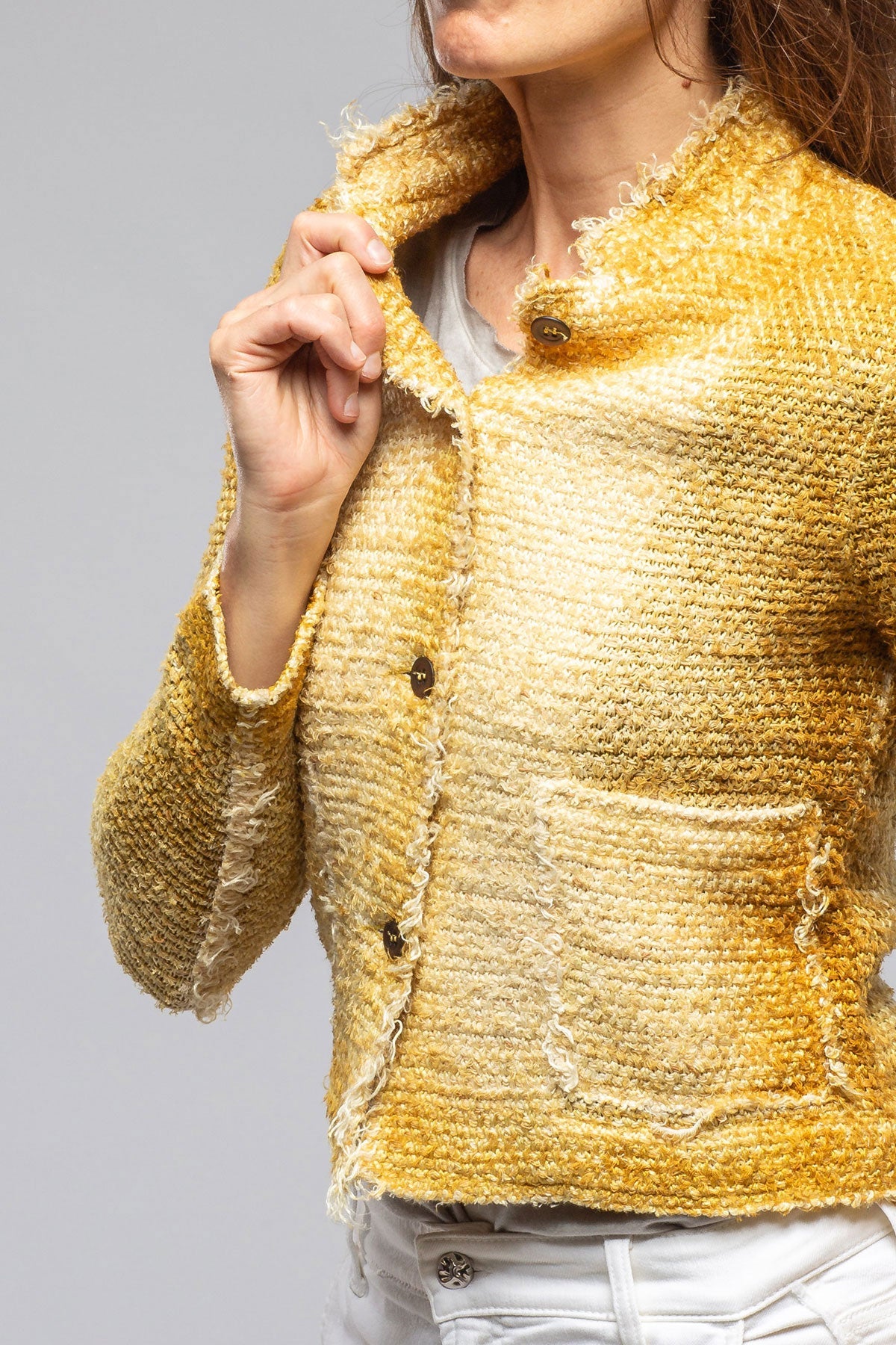 Olette Stitch Knit Jacket In Pepita | Ladies - Sweaters | Avant Toi