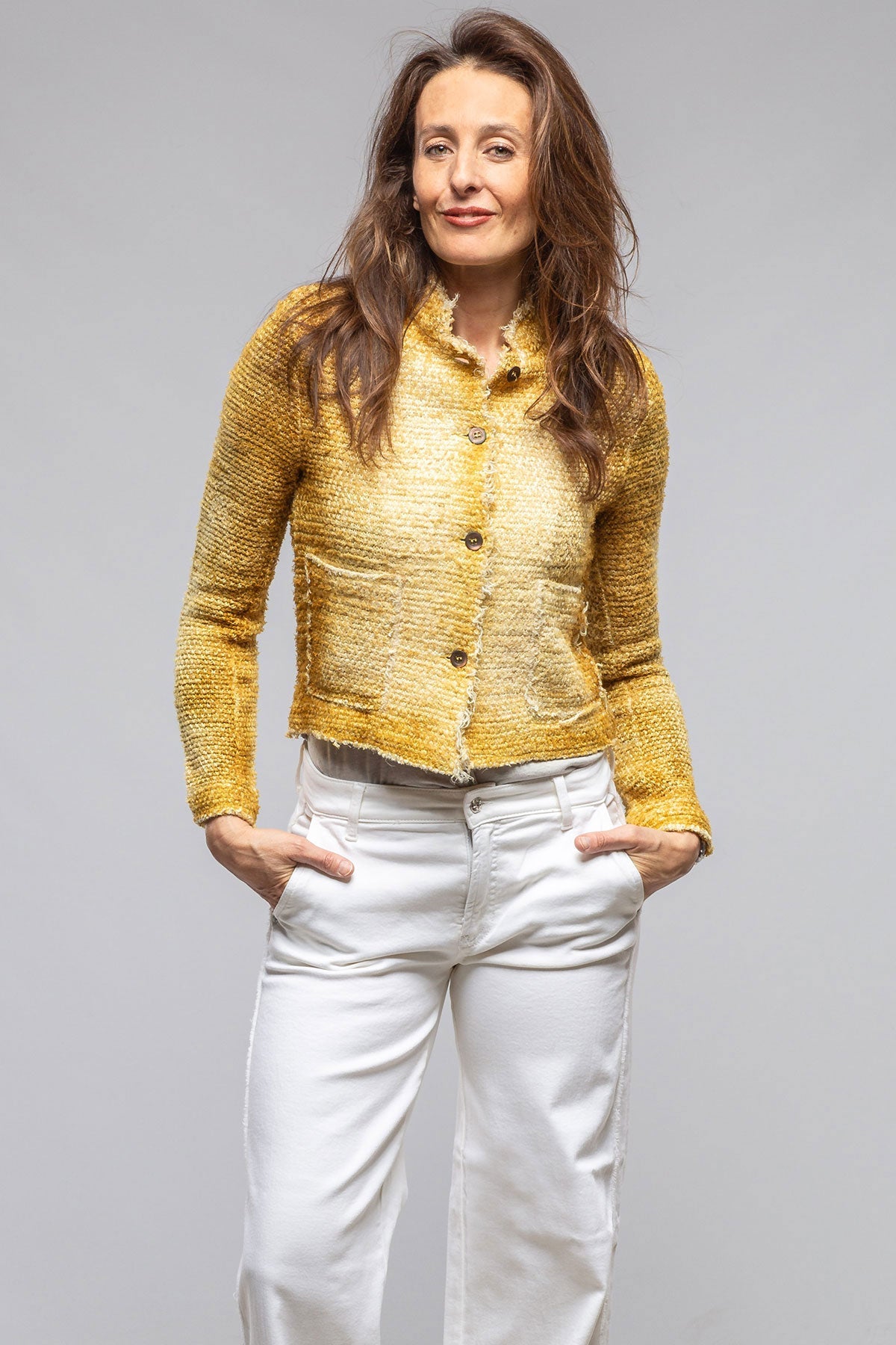 Olette Stitch Knit Jacket In Pepita | Ladies - Sweaters | Avant Toi
