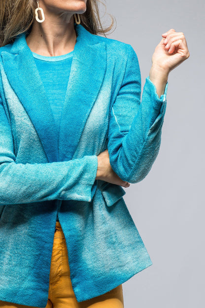 Avant Toi Roberta Dbl Brstd Shaded Jacket In Turquoise Ladies - Tailored - Jackets
