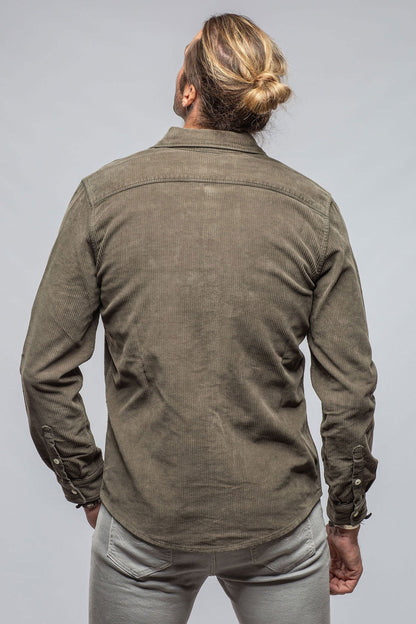Brooks Corduroy Snap Shirt In Army | Mens - Snap Shirts | Axel's Premium Denim