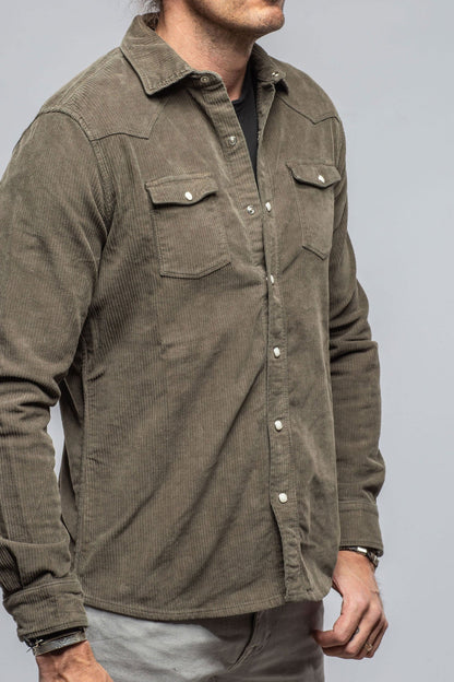 Brooks Corduroy Snap Shirt In Army | Mens - Snap Shirts | Axel's Premium Denim
