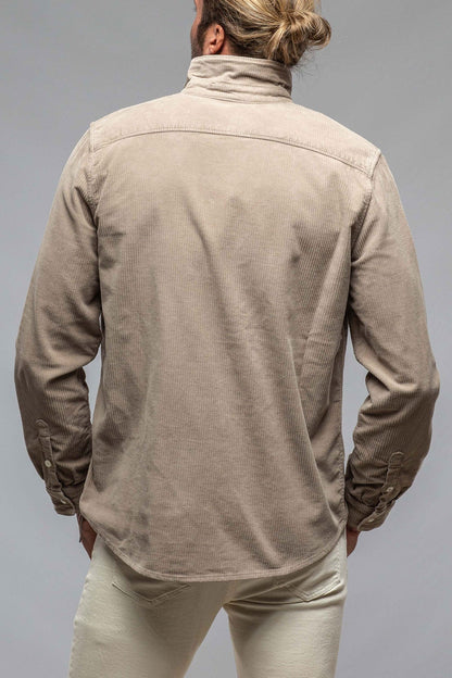 Axel's Premium Denim Brooks Corduroy Snap Shirt In Tortora Mens - Snap Shirts