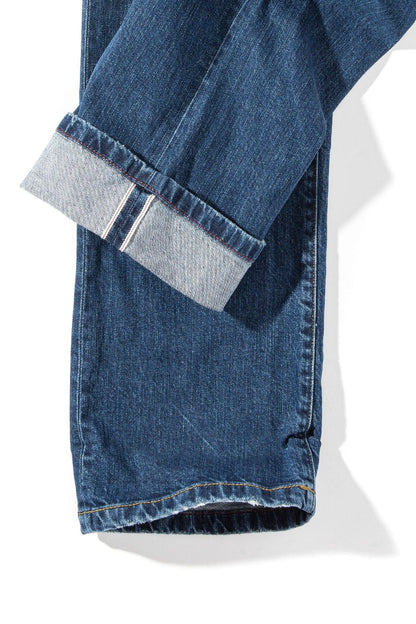 Callum Selvedge Straight Denim In Dark Blue - AXEL'S