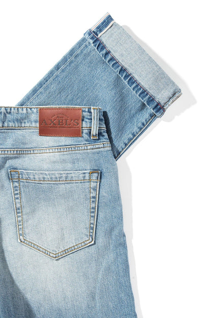 Callum Selvedge Straight Denim In Light Blue - AXEL'S