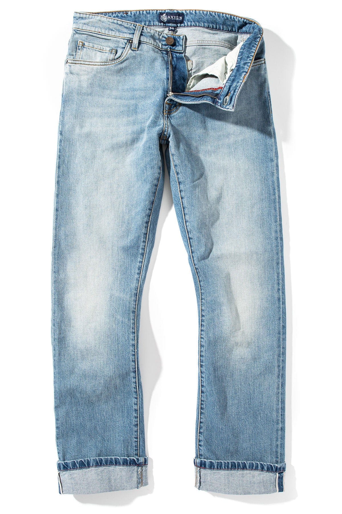 Callum Selvedge Straight Denim In Light Blue - AXEL'S