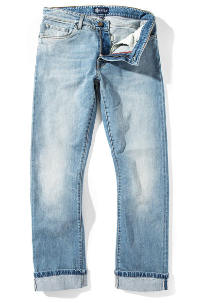 Callum Selvedge Straight Denim In Light Blue - AXEL'S